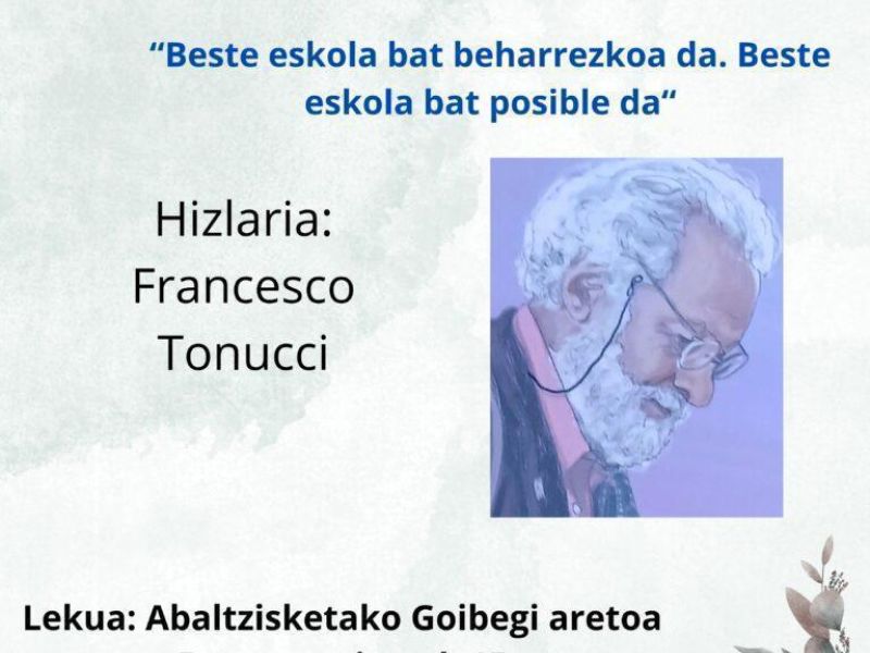Francesco Tonuccik Abaltzisketa eta Zizurkilgo eskoletan egonaldia egin du