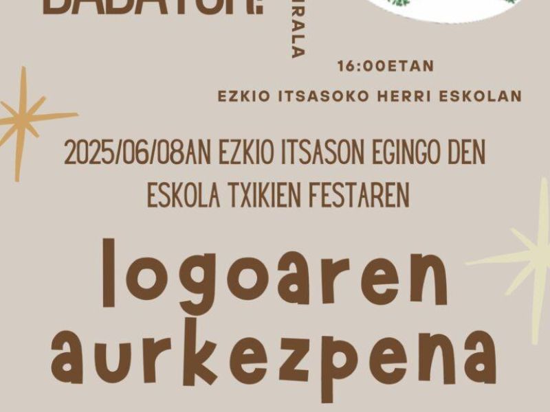 Gipuzkoako eskola txikien festaren logoa aurkeztu dute Ezkio Itsason